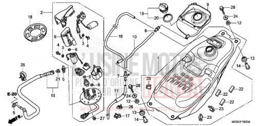 RESERVOIR A CARBURANT/POMPE A CARBURANT NC700SAC de 2012